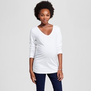Maternity Scoop Neck Side Shirred T-shirt Soft!